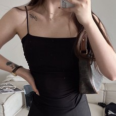 피어니스트 여성용 심플 스트랩 이너 끈나시 티셔츠