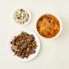 압구정 예향 한끼 김치 콩나물국 500g + 새송이 볶음 60g + 사과즙에 재운 돼지불고기 150g 세트 D, 710g, 1세트
