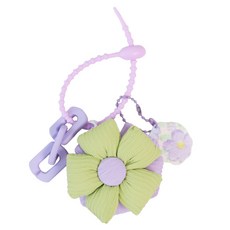 Bfancy 雛菊鑰匙圈 毛絨包包鑰匙扣, 綠色, 1個