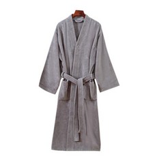 純棉浴巾浴袍 L AA678-2, 灰色, 1個