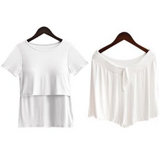 빈템 반팔 수유 임산부 홈웨어 세트