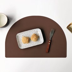 에이드엘 슬림 아치 실리콘 테이블매트, 초코브라운, 가로 386mm x 세로 268mm x 두께 1.8mm, 1개