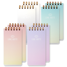 POPO FANCY Line PP 漸變筆記本 4 x 2p 套組, 1套, 灰色、薄荷色、珊瑚色、紫色