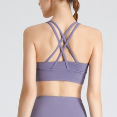 Daysoy 女款後背線條交叉罩杯上衣瑜珈背心