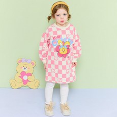 HEJMINI 女童款兔子棋盤格洋裝