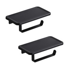 EVER HOUSE 免鑽孔多功能置物架 衛生紙架, 黑色, 2套