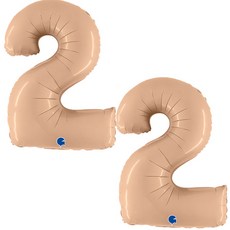 GRABO BALLOONS 銀箔氣球 vs 2 號, 2個, 拿鐵色