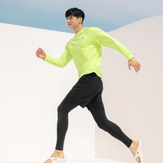 TUBE TREE 男款寬鬆文字印花長袖泳衣+假兩件式內搭褲 AEGR7203PL