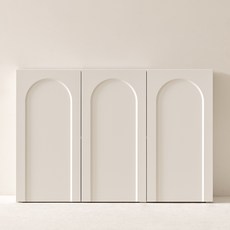 룸앤디 모어 아치형 높은 다용도 슬림 반타원 수납장 1200 방문설치, 화이트