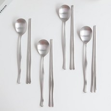 NICOTT 韓國製 Satin 4人餐具組, 單一顏色, 湯匙 4p + 筷子 4雙, 1套