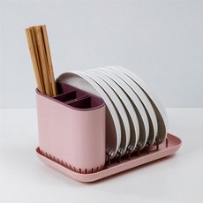 碗盤瀝水盤架 2入, 粉紅色