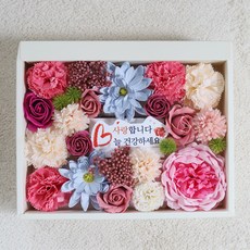 해피월드 프리미엄 비누꽃 용돈박스 대, 핑크믹스, 1개