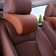 AUTO CREW 車用Signature皮革記憶棉頸枕 AC-N3, 2個, 棕色