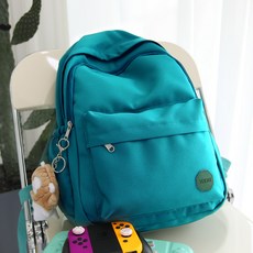 FROMHEAVEN 女款貓咪休閒後背包 + 鑰匙圈 H815, 藍綠色