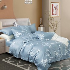 J-bedtime 床寢時光 萊賽爾天柔絲被套 PM7650M, 晨光花語 藍色