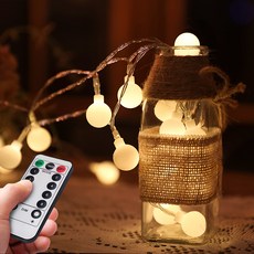 Meetra Shop USB型裝飾燈泡 50入+專用遙控器, 白色+透明