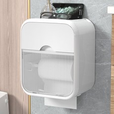 mootagonglivingmarket 可收納防水浴室衛生紙架, 白色, 1個