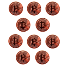 BRISK STYLE 比特幣模型裝飾紀念品 10入, 青銅