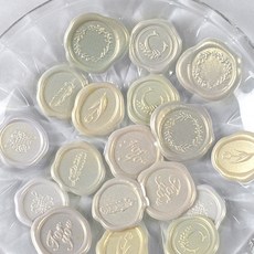 윰스 청첩장 씰링스탬프 스티커 18p 세트, 옐로우베이지, 1세트