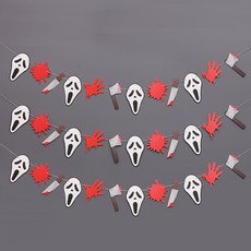 JOYPARTY 萬聖節血腥尖叫三角旗 3入, 混合色, 1個