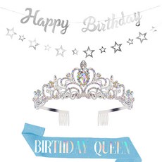 生日派對女孩腰帶皇冠套組, 4型, 1套