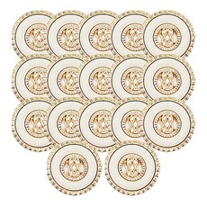 ButtonKing 服飾副料 電鍍 88組合 15mm 鈕扣, 金象牙白, 17個