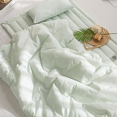 棉質素色午睡被子組, 淺綠色