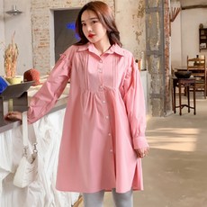 미디엄 롱 셔츠 임산부 원피스