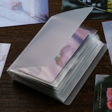 BenF 포토 앨범 A6 인생네컷 폴라로이드 스티커 수납 보관함, 반투명, 40매
