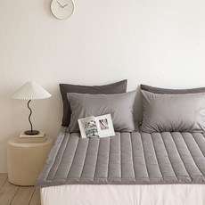 엘레나하임 모딜리안 모달 뒷면 밴딩 두툼한 누빔패드, 컴 그레이