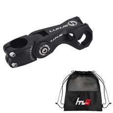 LUNJE 風格自行車把立 31.8 x 110 毫米 + 獨家袋套組 CYYP-101-2PU, 黑色（莖）, 1套