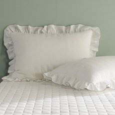 gBEDDING 60支棉素色水洗枕頭套 2入+枕芯 2入, 白色的