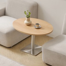 소담갤러리 닉스 좌식 타원형 소파 테이블 800 x 600 x 510 mm, 아뜰리에오크