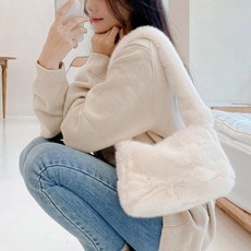 FROM HEAVEN 女款素色絨毛單肩包 S338