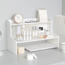 書桌整理 2層層架 收納櫃 大型 47 x 21.5 x 30 cm, 白色, 1個