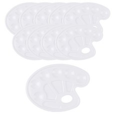 Eumes 美術顏料調色盤 白色, 10格, 10個