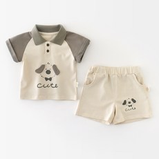STARDOOR 幼兒可愛小狗短袖上衣 + 下褲套裝