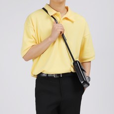 DKA 남성용 통기성 컬러풀 스판 PK 반팔 카라 티셔츠 F03M13_TP4987