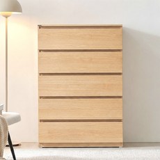 동서가구 팬타 속 깊은 광폭 서랍장 800 방문설치, 메이플, 5단