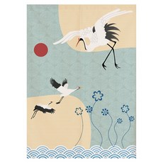 빈테리어 학이 있는 봉포함 파티션커튼