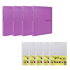 ECO Chungwoon Eco 迷你3孔A4活頁夾 + 100頁內頁, 紫色, 1套