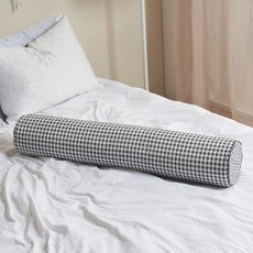 Rubber Tree I'm So Cool 泡泡紗長抱枕套組, 黑色格紋