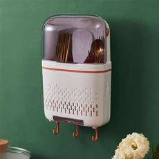 壁掛式沖孔餐具, 白色, 1個