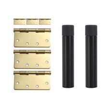 5 個指關節鉸鏈金色 3p x 2pcs + 門塞黑色 2p 套組, 1套