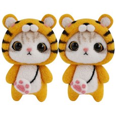 DIY手工娃娃 貓咪製作針織氈材料組, 老虎, 2個