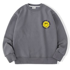 오티디 면 쮸리기모 오버핏 스마일치즈 맨투맨