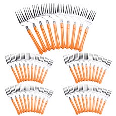 派對嗨 居家派對 擺盤叉 10入, 5個, 橘色