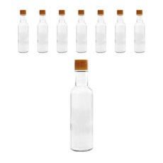 透明圓形油瓶 小號金色蓋, 8個, 180ml