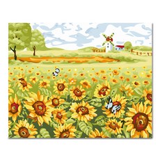 ADICO DIY彩繪 風車與向日葵 PH27 50 x 40 cm, 混合色, 1個