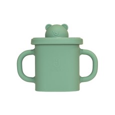 MODU'I BLUEMAMA 矽膠泰迪熊方形壺嘴水杯, 薄荷綠, 350ml, 1個